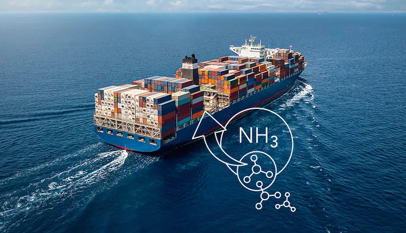 Ammonia as fuel in a containership