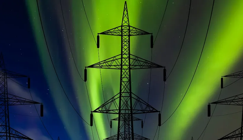 Electric grids under northern lights