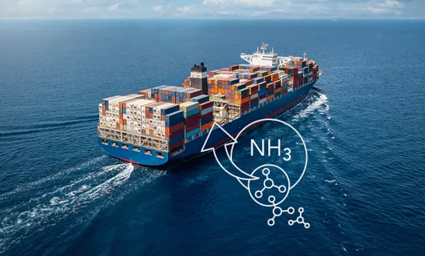 Ammonia as fuel in a containership