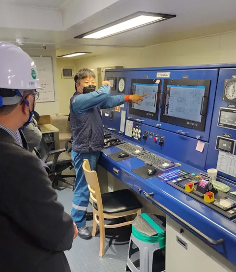 Crewman in Engine control room