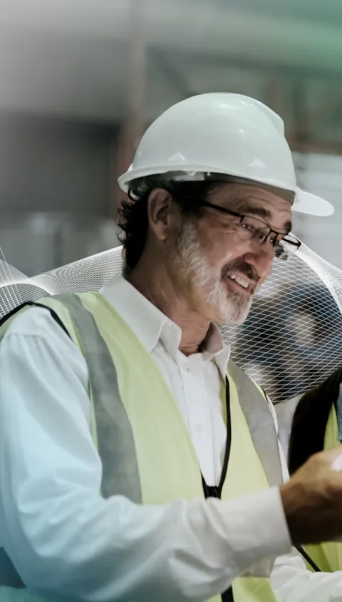 Synergi Life workers use tablet