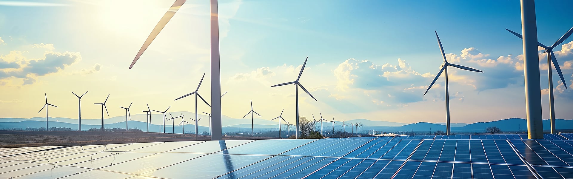 Solar panels co-located with wind turbines