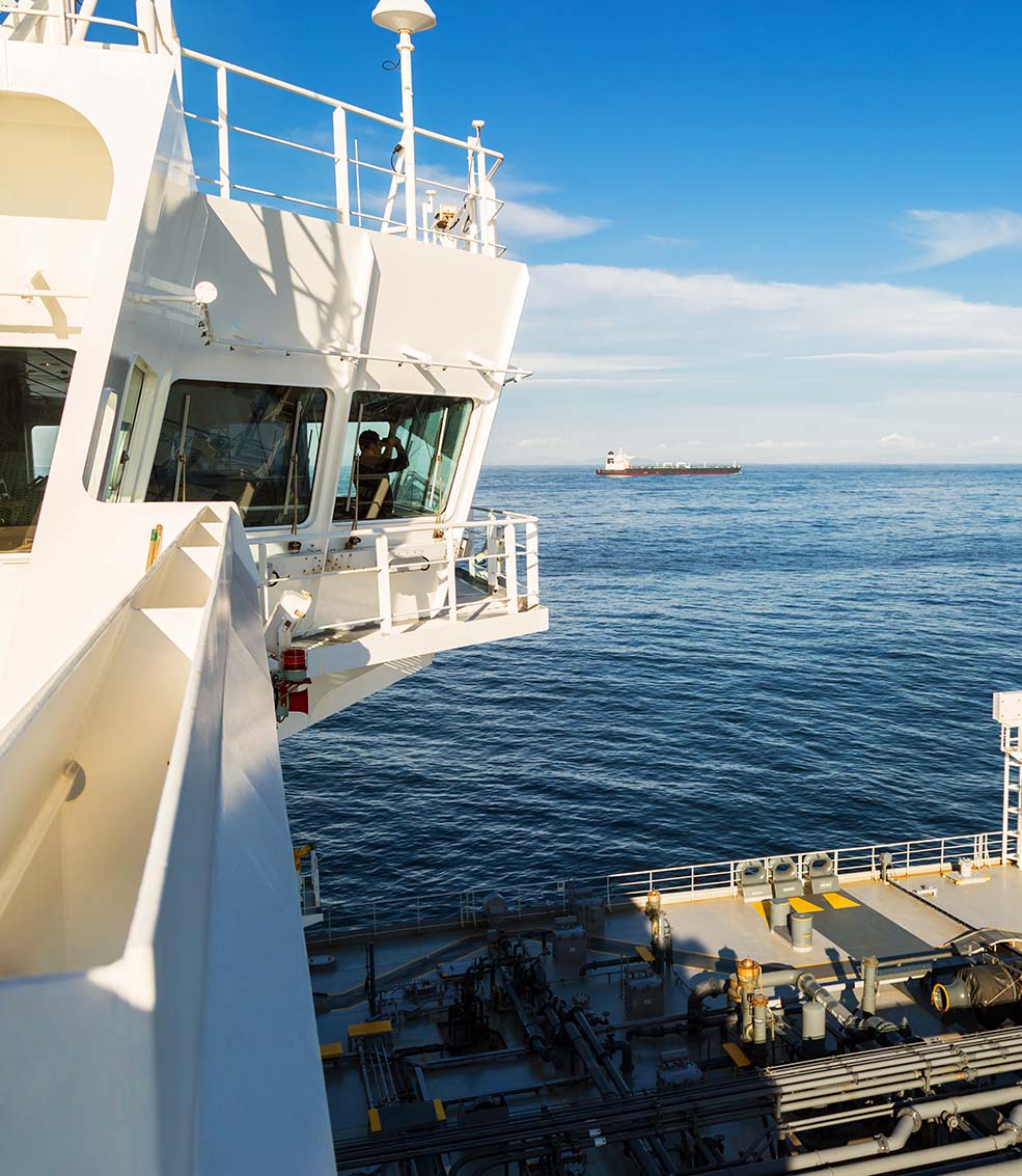 tanker captain on the bridge