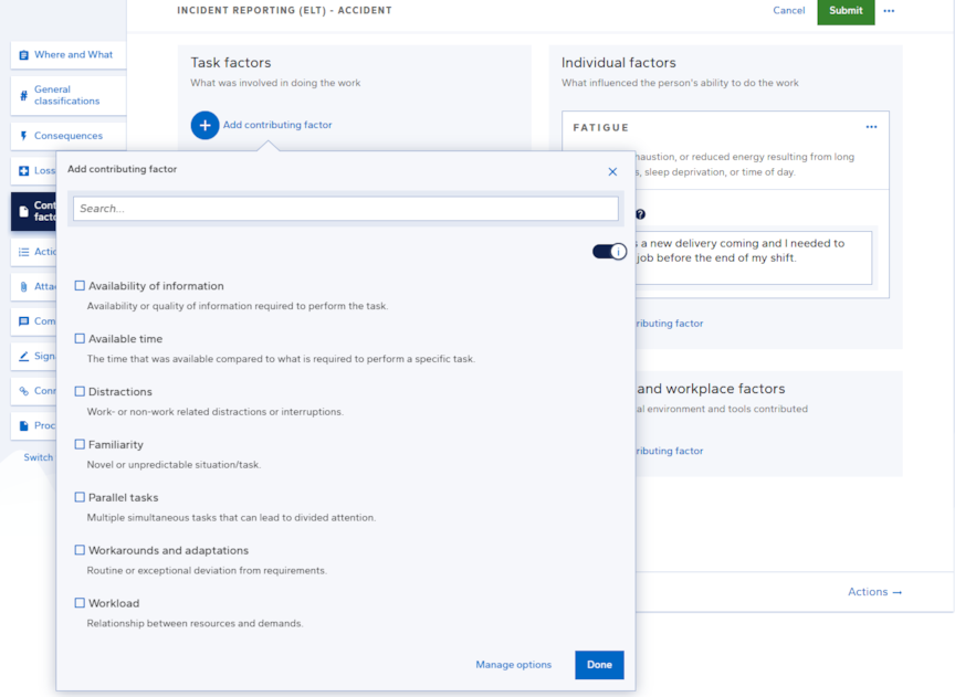 Event learning taxonomy software