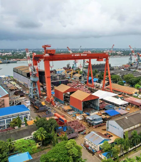 Aerial view of Cochin Shipyard