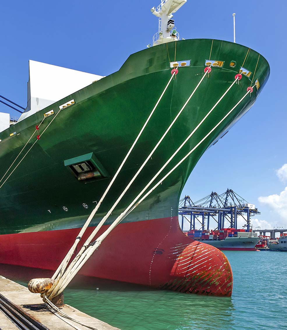 containership moored to pier