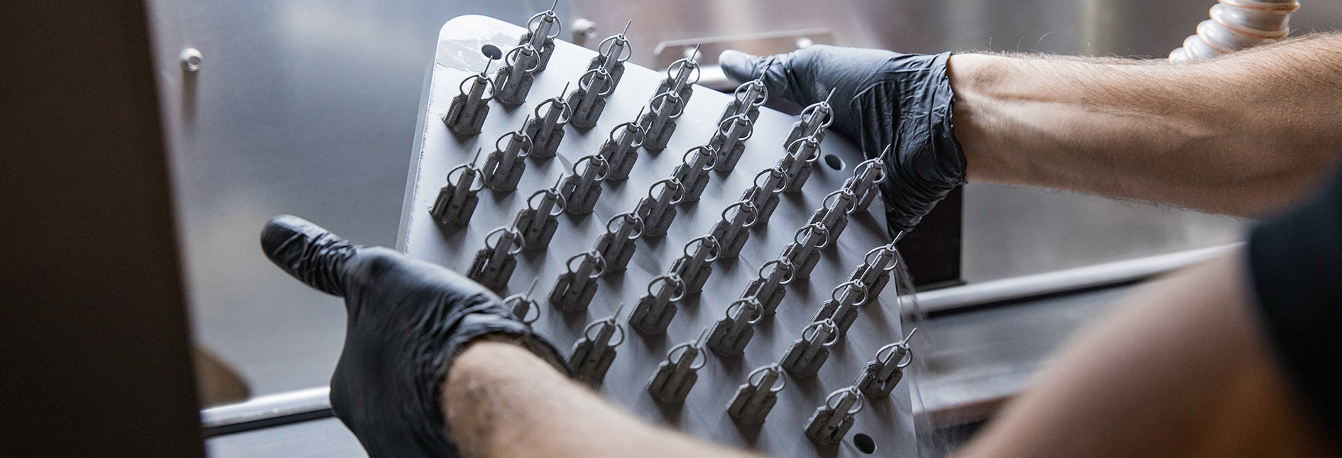 Metal parts being 3D printed