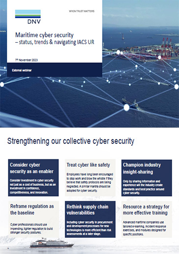 Maritime cyber security – status, trends, and navigating IACS UR