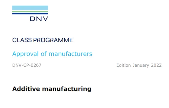 Additive manufacturing certification