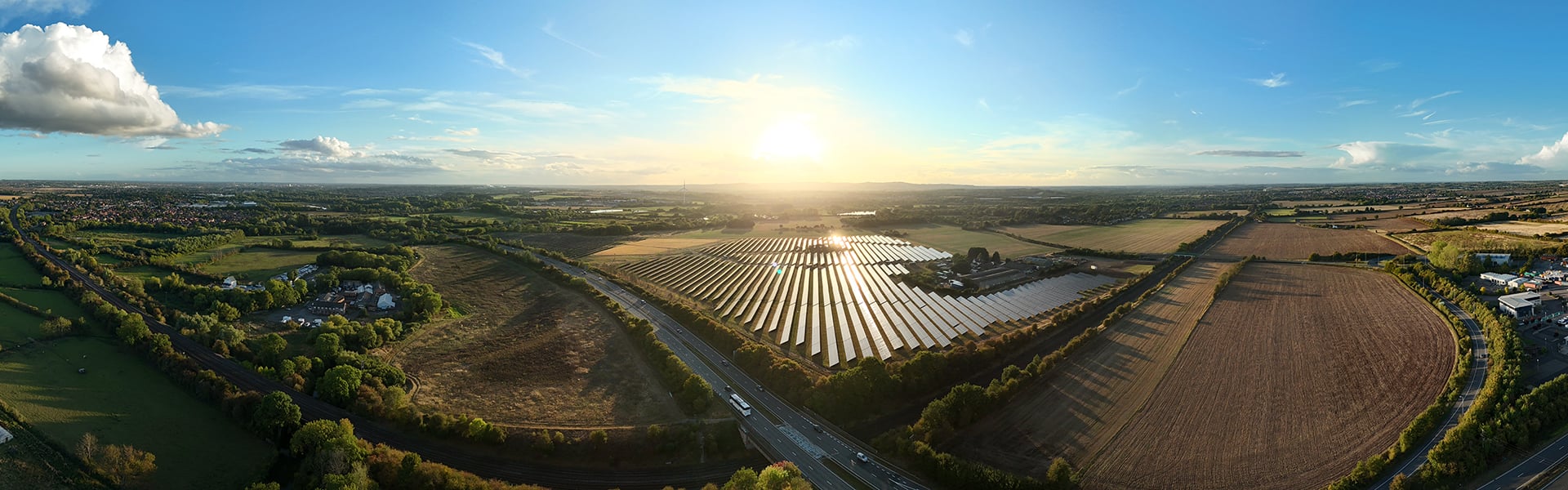 Solar panels in a field