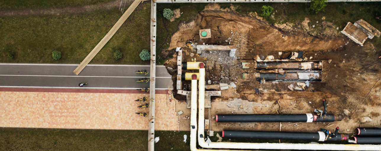 pipeline construction overhead view