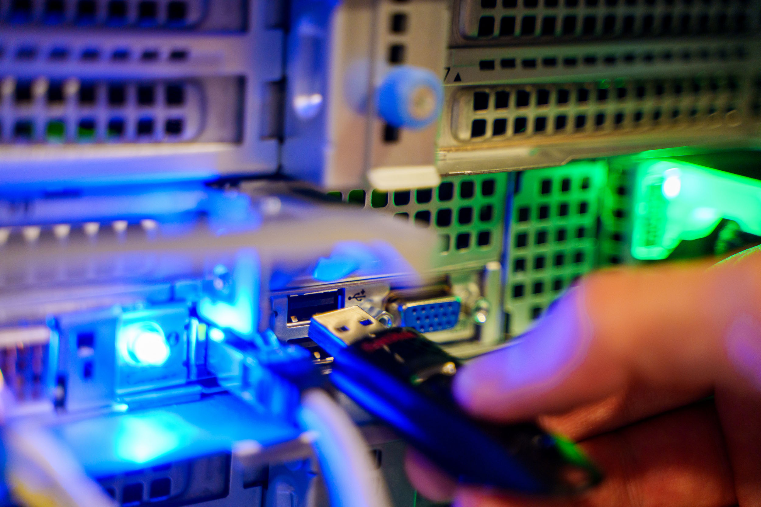 Cyber security in a server room