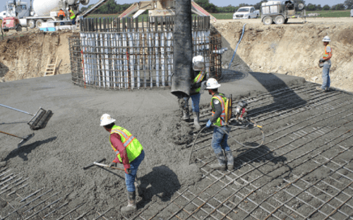 Figure 3: Mass concreting of a wind turbine foundation