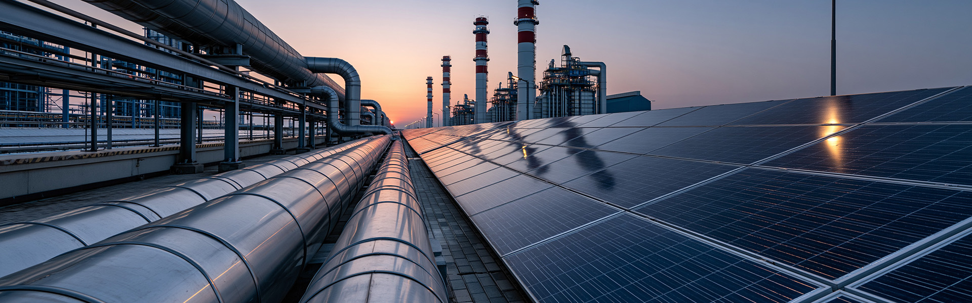 Onshore pipelines and solar panels
