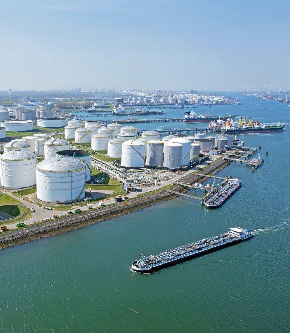Fuel tanks in port of rotterdam