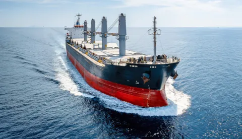 Bulk carrier at sea