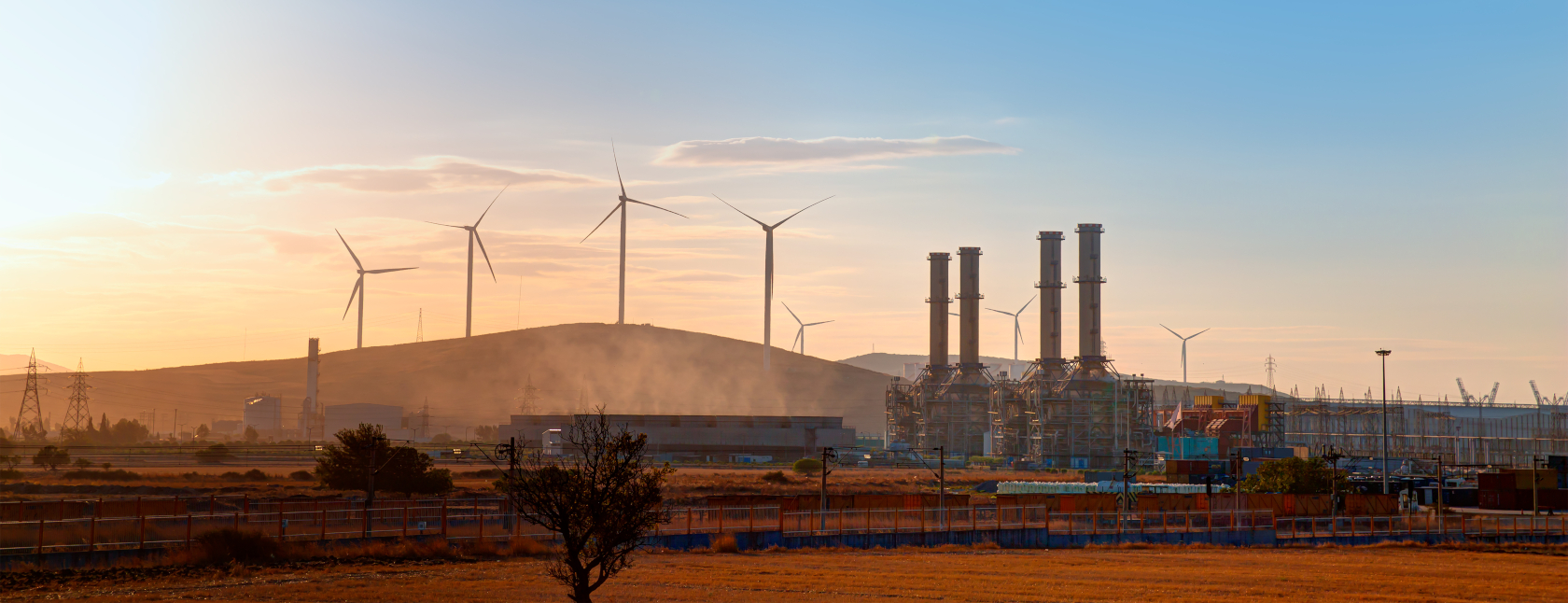 Energy-intensive industry with wind turbines