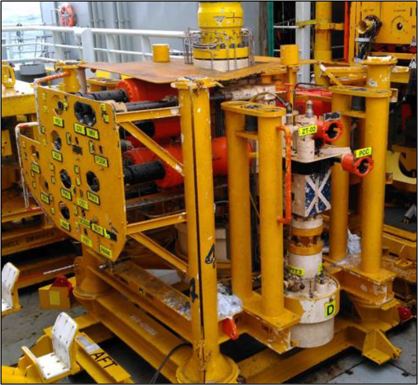 Kværner Subsea Christmas Tree retrieved after 20 years of service. Photo courtesy: OKEA