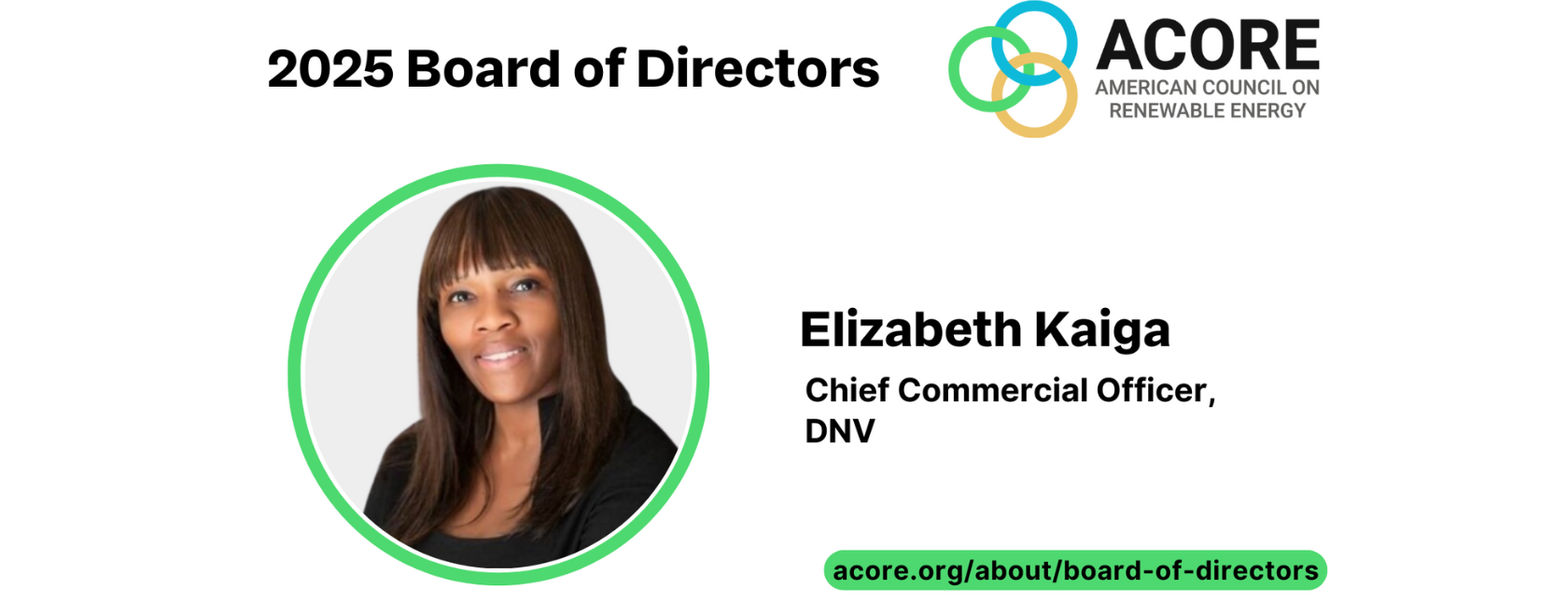 Elizabeth Kaiga nominated to ACORE board