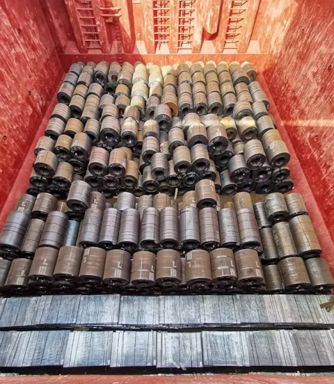 Steel coils in Bulk carriers cargo hold