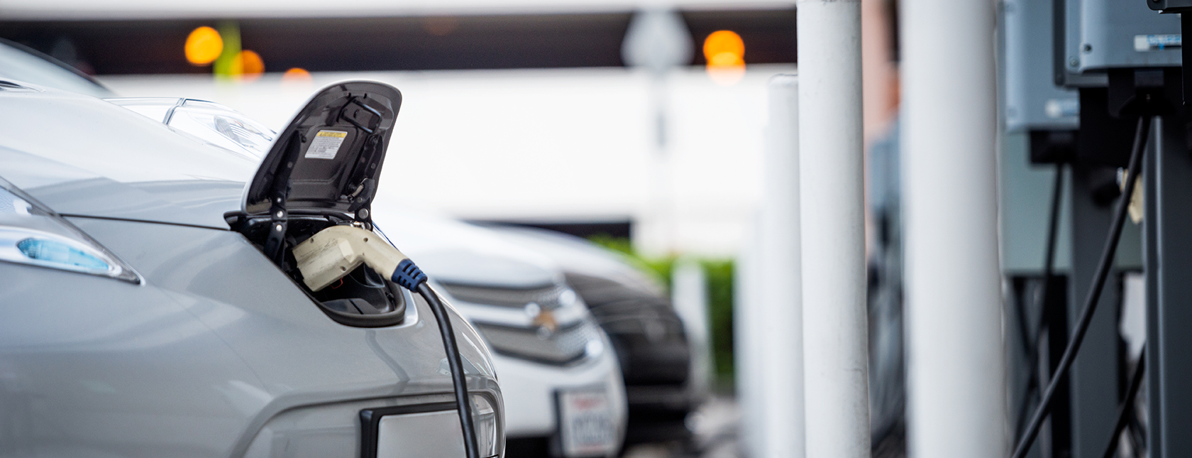 Electric vehicle charging station for home with EV car