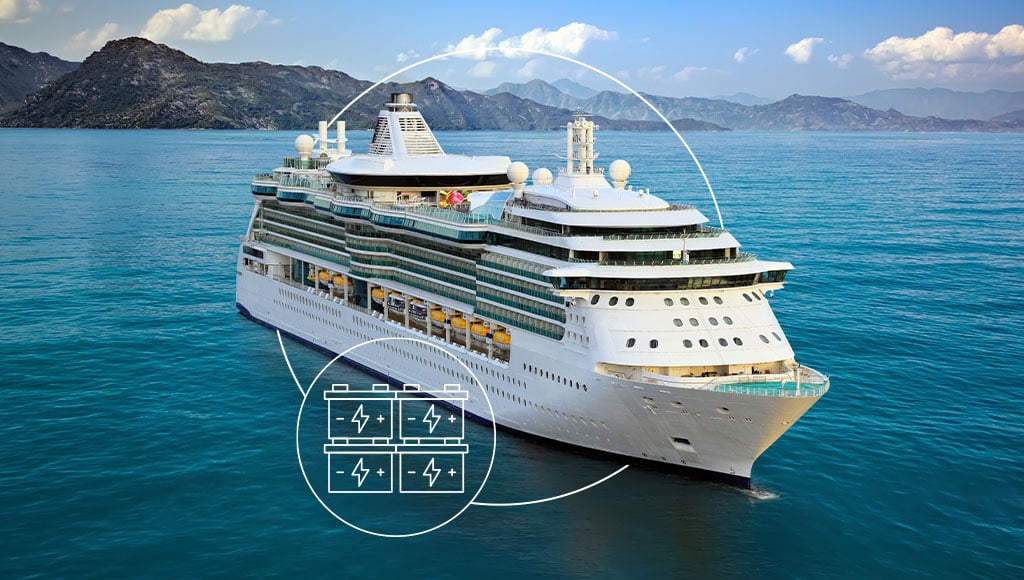 Batteries in cruise vessels
