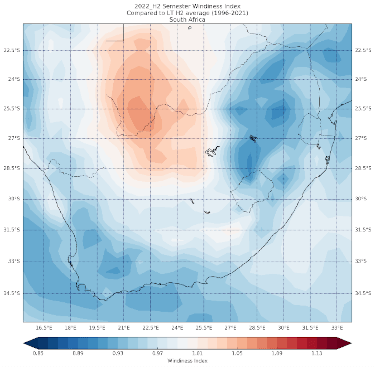 2022 H2 semester windiness index South Africa