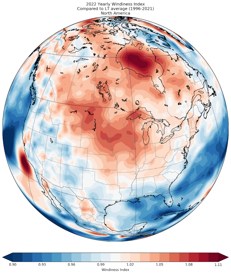 2022 yearly windiness index North America