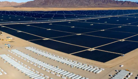arial view of solar farm