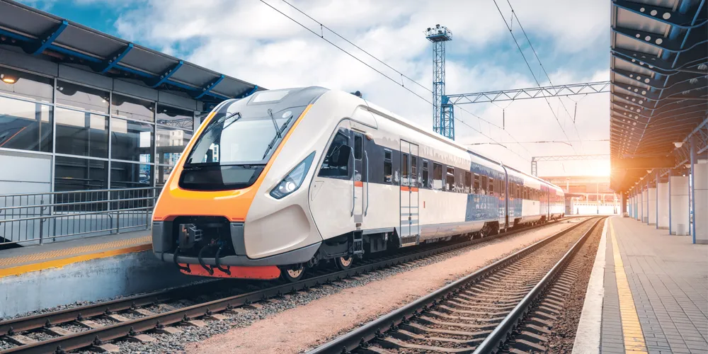 train on tracks at station platform