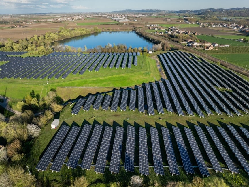 Solar panels in the field