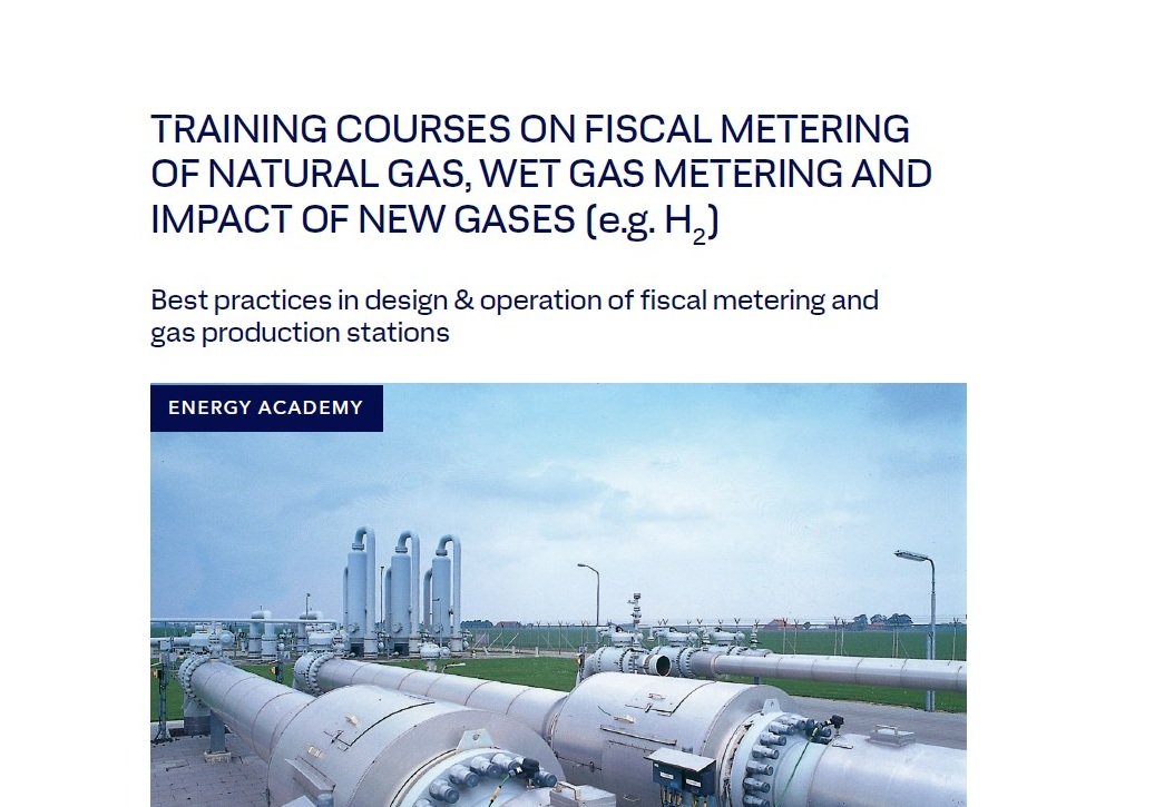 Leaflet training Fiscal Metering of natural gas, Wet Gas metering & New Gases