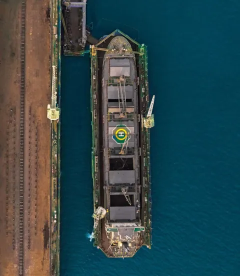 Bulk carrier in drydock