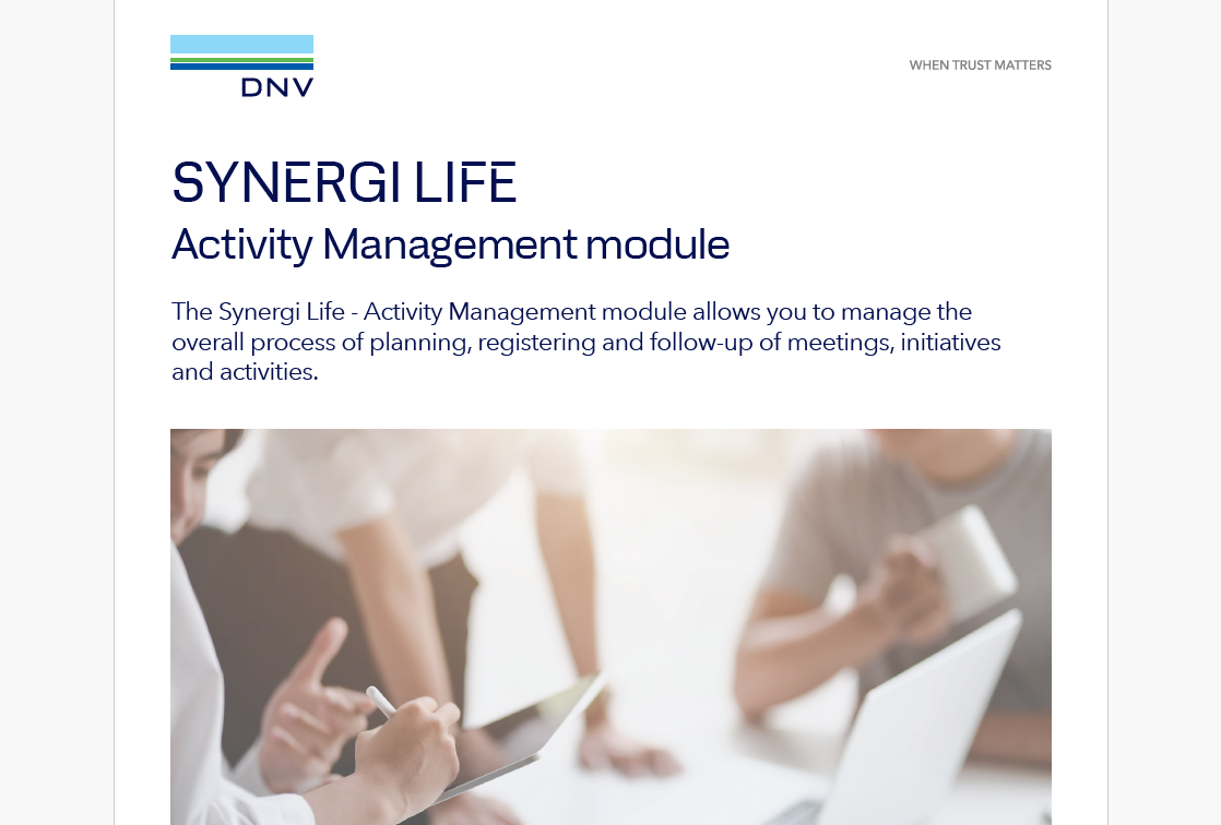 Synergi Life Activity Management module flyer