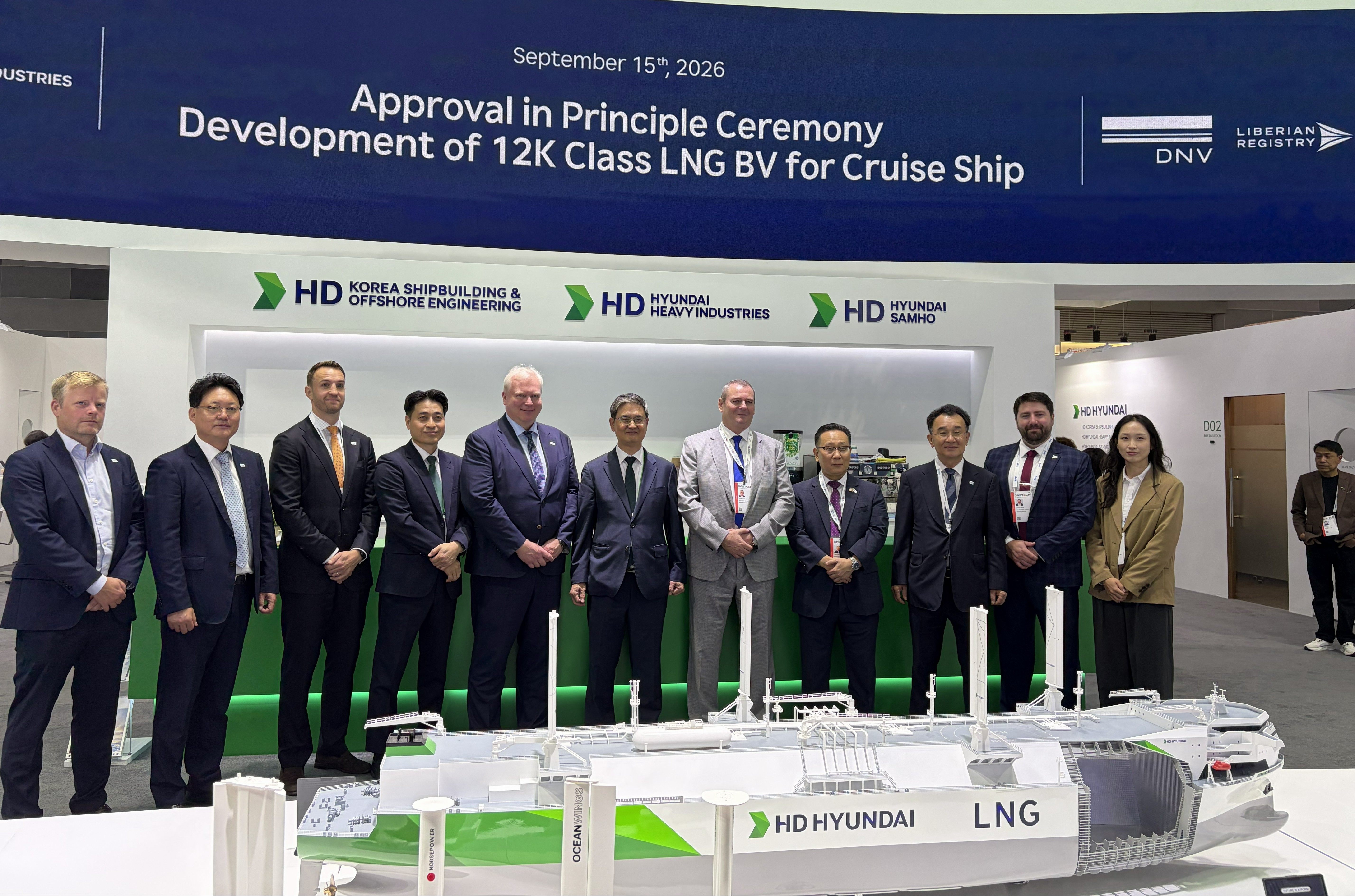 At Gastech 2026, DNV presented HD HHI an AiP certificate for a new 12k LNG bunker vessel