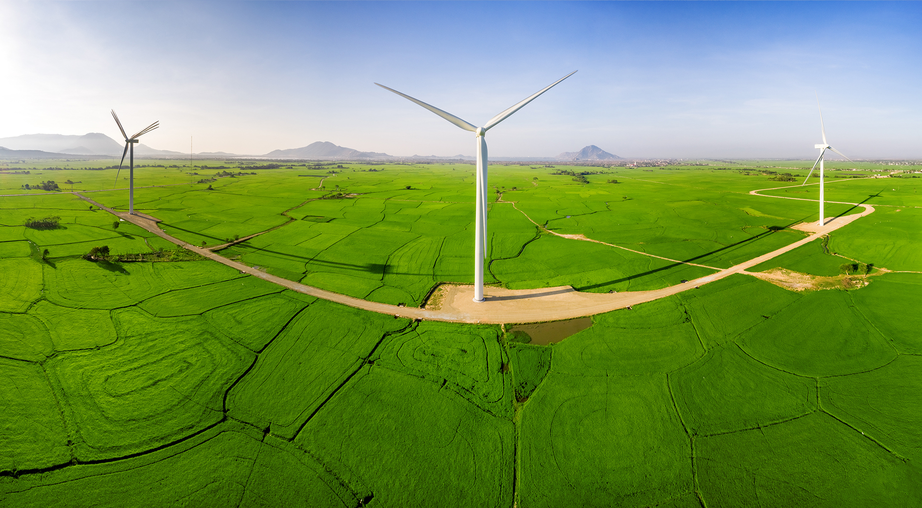 Green energy electricity - wind turbine