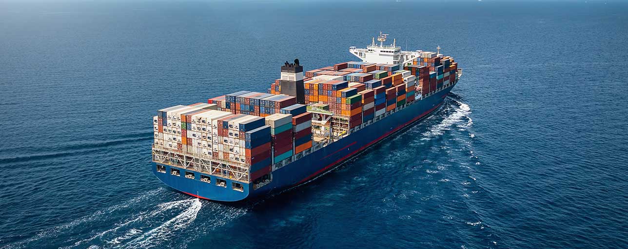 container vessel at sea