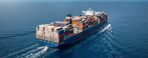 container vessel at sea