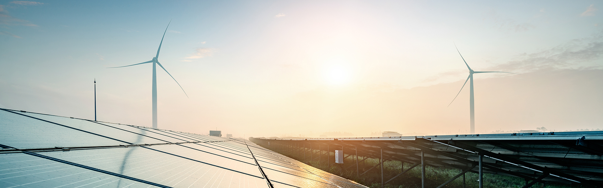 Renewable energy - wind turbines - solar panels