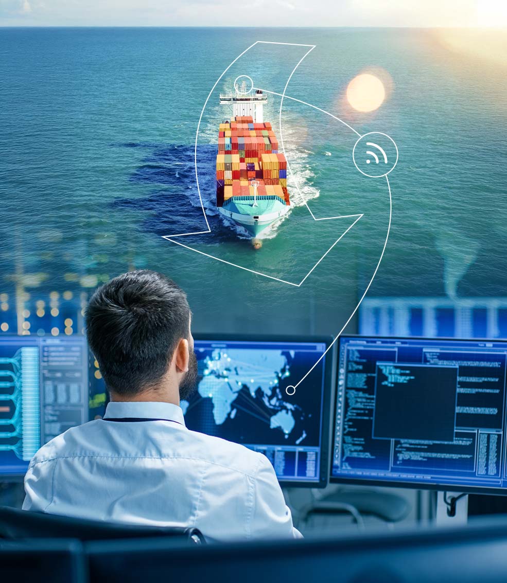 remote control in shipping concept