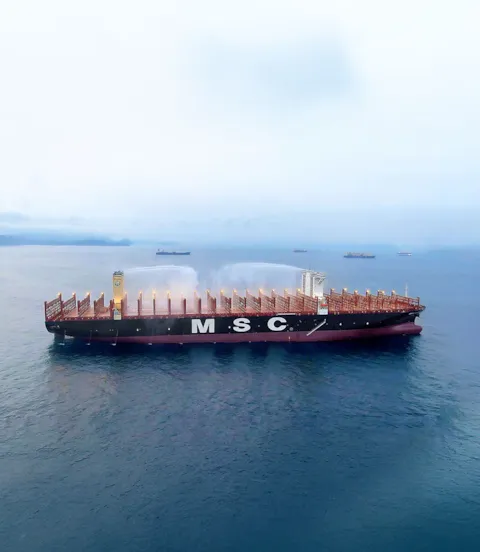 MSC Samar testing firefighting systems