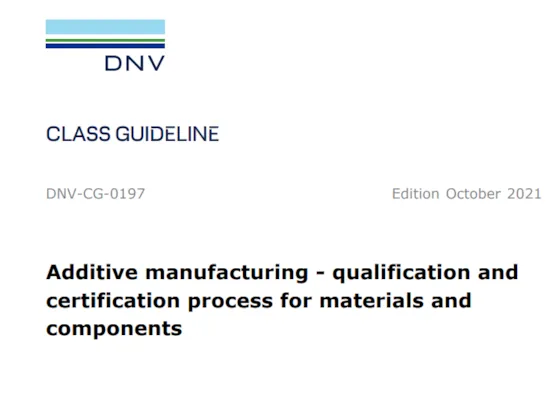 Additive manufacturing certification