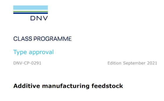 Class Programme (CP) - Additive manufacturing feedstock