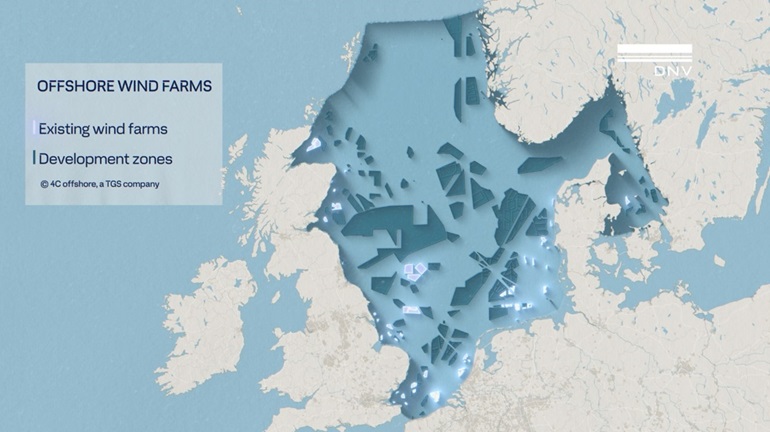 Offshore wind farms in the North Sea