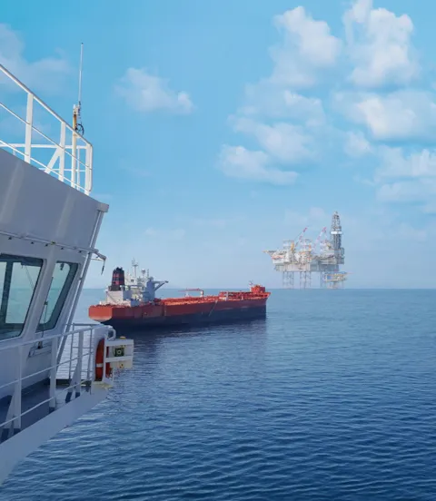 Shuttle Tanker near oil rig