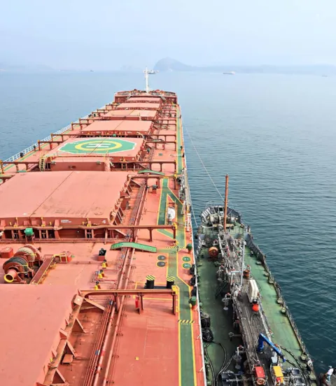 Bulk carrier bunkering fuel
