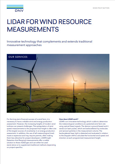 LiDAR for wind resource measurements