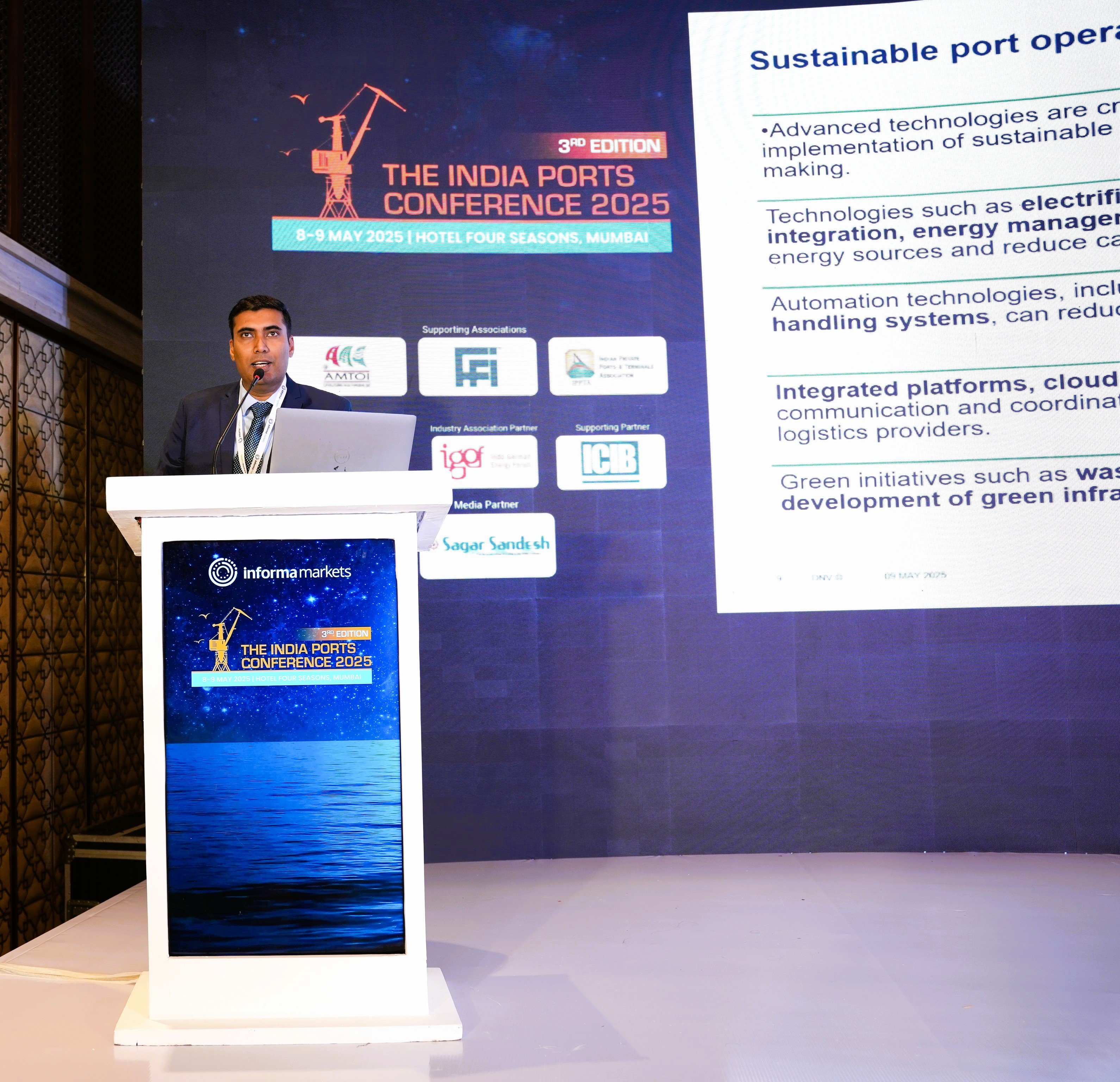 Ajay Singh speaking at The India Ports Conference 2025
