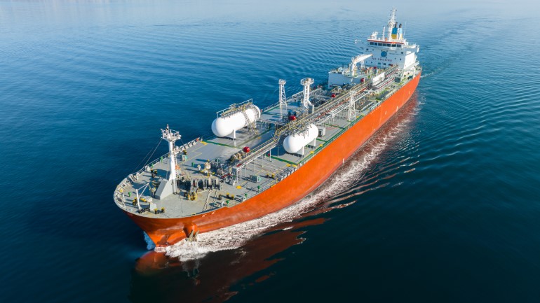Ammonia powered ship