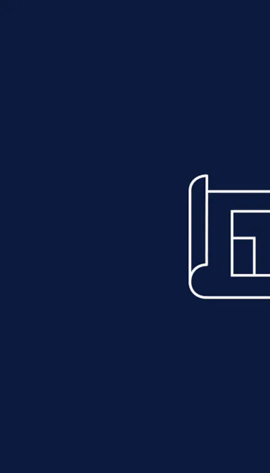 White animated planning icon and transformations graphic on dark blue background